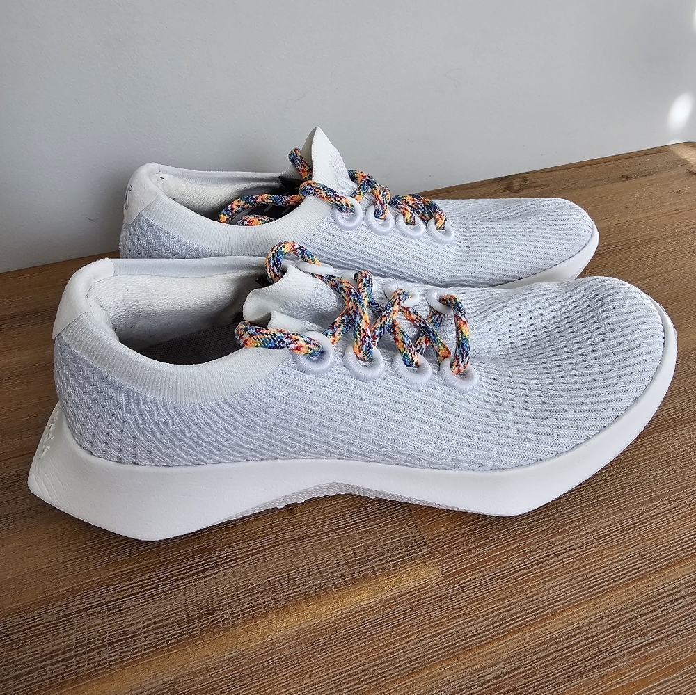 Allbirds White Athletic Shoes with Multicolor Laces